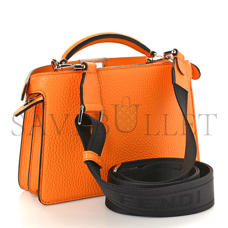 F**di cuoio romano vitello cover bi-color peekaboo i see u x cross satchel orange (23*14.5*6cm)